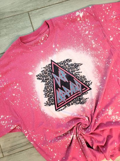 Womens bleached Def Leppard 3D T Shirt
