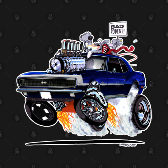 RAT POWER 1968 Blue Camaro - Camaro - T-Shirt