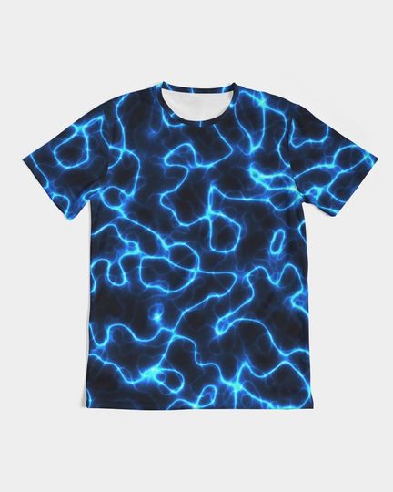 Rave Electric Blue Lightning 3D T Shirt