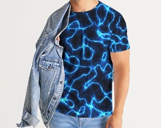 Rave Electric Blue Lightning 3D T Shirt