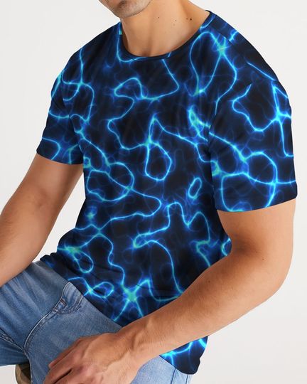 Rave Electric Blue Lightning 3D T Shirt
