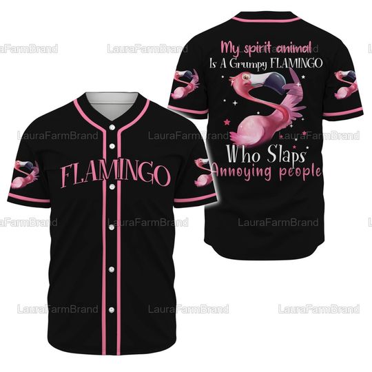 Personalized Name Flamingo Baseball Jersey