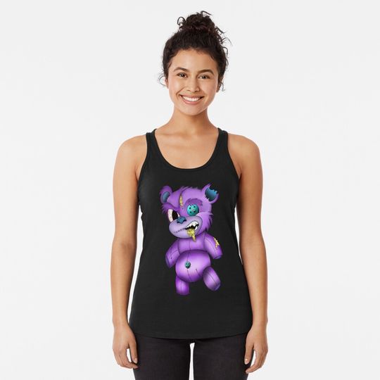 Creepy Teddy Bear Racerback Tank Top