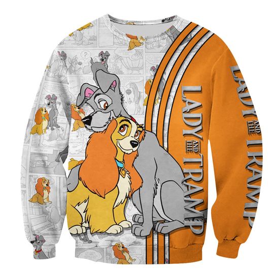 Lady & The Tramp Comic Patterns Disney 3D Sweatshirt