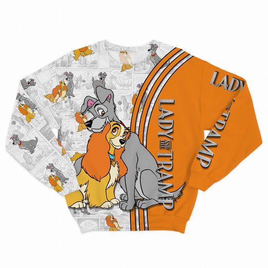 Lady & The Tramp Comic Patterns Disney 3D Sweatshirt