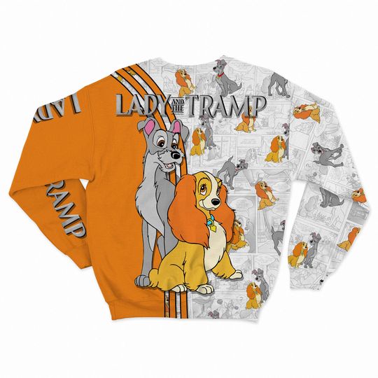 Lady & The Tramp Comic Patterns Disney 3D Sweatshirt