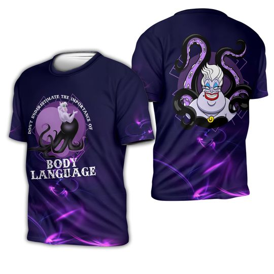 Villain Ursula Purple Quote Button Overalls Patterns Disney T-shirts