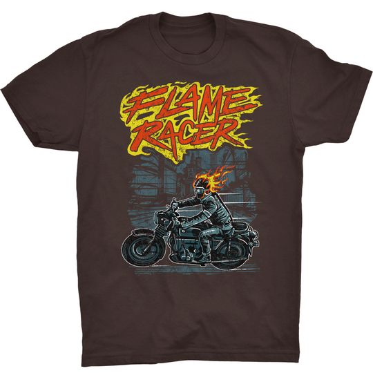 Flame Racer T-shirt Ghost Rider Motorbike