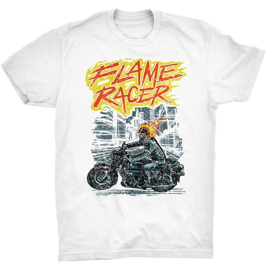 Flame Racer T-shirt Ghost Rider Motorbike