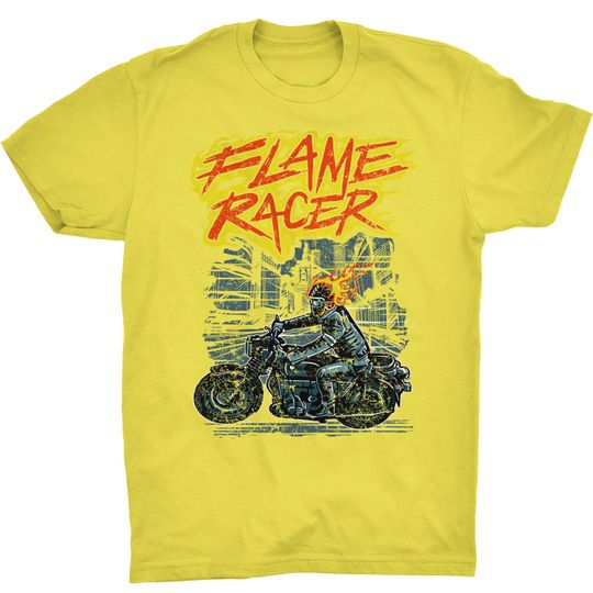 Flame Racer T-shirt Ghost Rider Motorbike