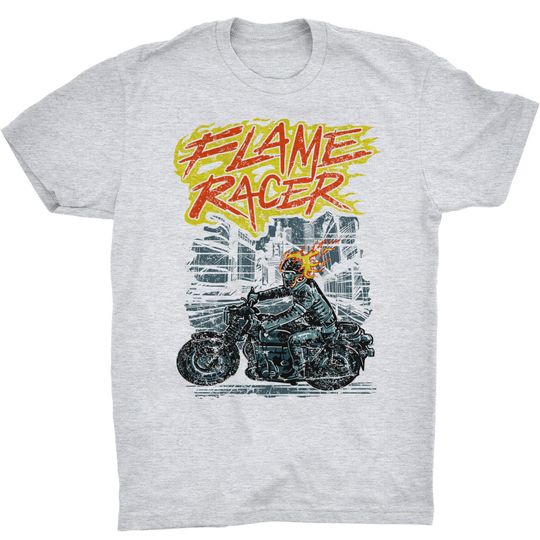Flame Racer T-shirt Ghost Rider Motorbike