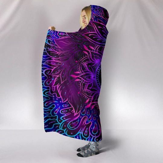 Mandala Lotus, Hooded Blanket
