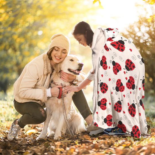 Ladybug Love Hooded Blanket