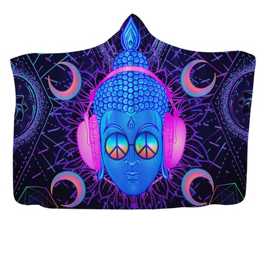Sacred Hippie Buddha Celestial Hooded Blanket