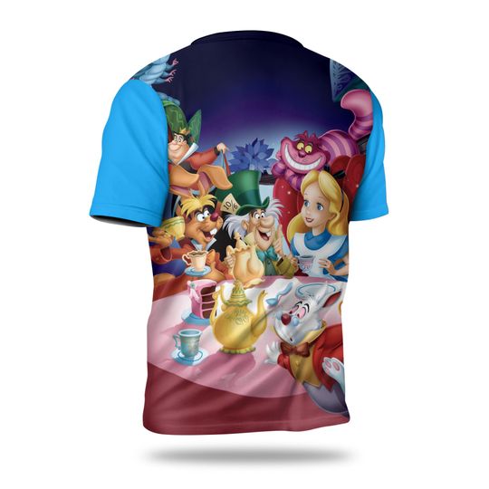 Alice In Wonderland Blue Button Overalls Patterns Disney 3D T-shirts