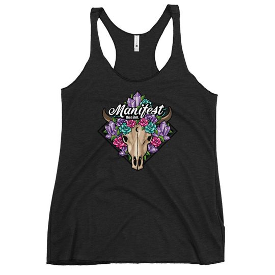 Manifest That Shit Tank Top Boho Skull & Crystals