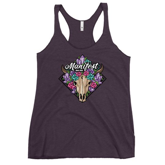 Manifest That Shit Tank Top Boho Skull & Crystals