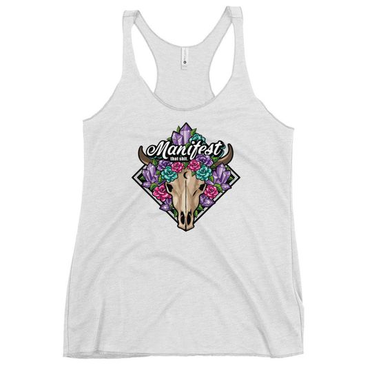 Manifest That Shit Tank Top Boho Skull & Crystals