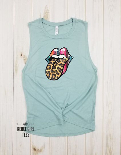 Classic Rock Leopard Lips - Rock Band, Rock and Roll Lover, Classic Rock Tank