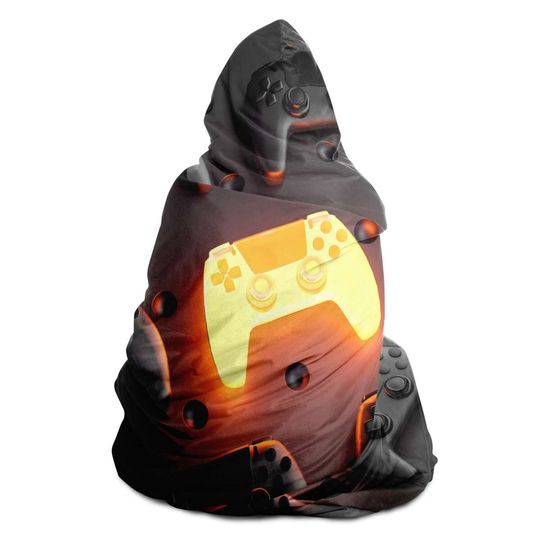 Gold Gaming Control Hooded Blanket