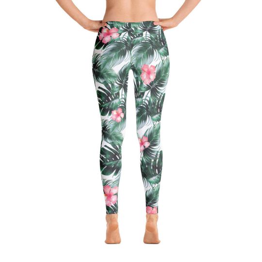 Tropical Leggings, High Waist Leggings