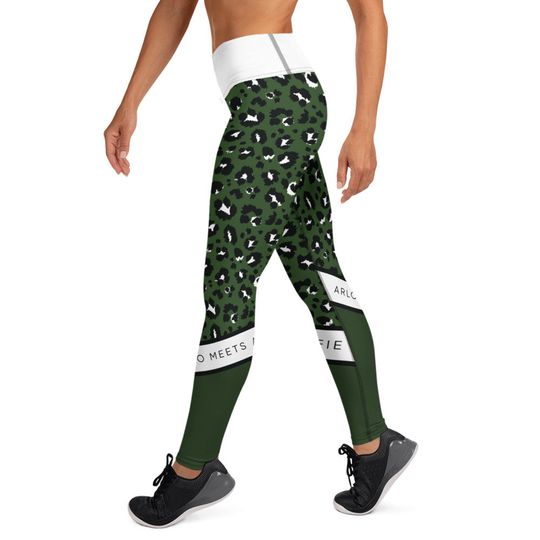 Green Leopard sports leggings