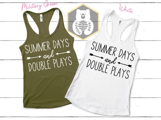 Baseball Summer Days and Double Plays Tank Top
