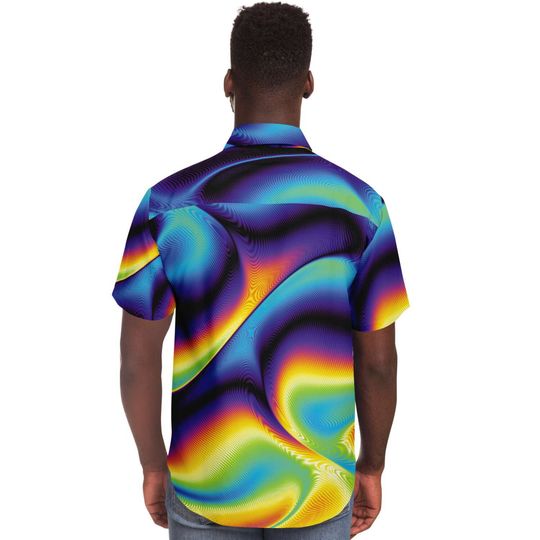 Holographic Iridescence Colorful Psychedelic Men's Shirt