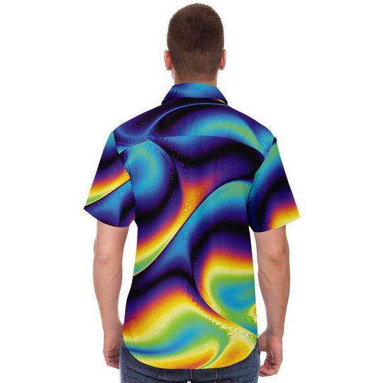 Holographic Iridescence Colorful Psychedelic Men's Shirt