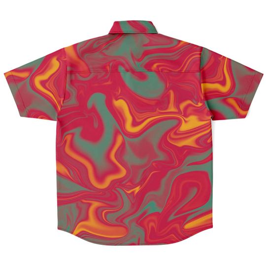 Candy Pop Red Mint Marble Smoke Sunset Liquid Holographic Hawaiian Shirt