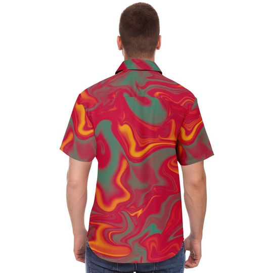 Candy Pop Red Mint Marble Smoke Sunset Liquid Holographic Hawaiian Shirt