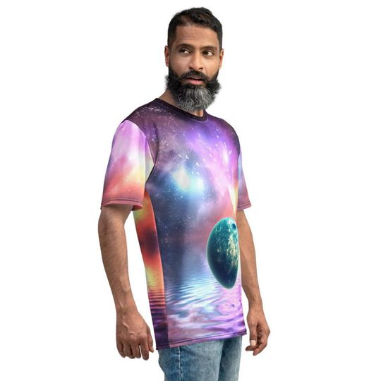 Aurora Sky Floating Earth On Lake Print 3D T Shirt