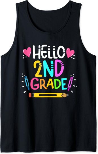 Hello Second 2nd Grade Teacher First Day Of School Tank Top