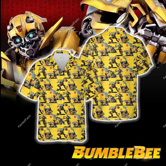 Transformer Bumble Bee Hawaiian Shirt, BumbleBee Button Up Shirt