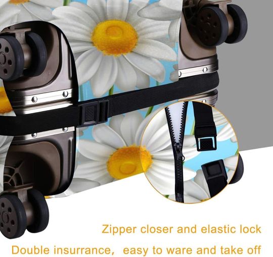 Travel Suitcase Protector Spring Daisy Flowers Luggage Cover