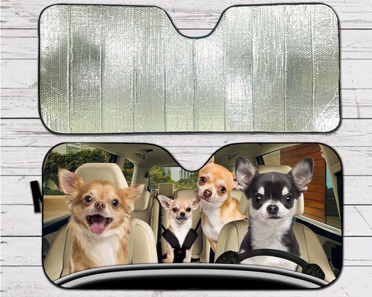 Chihuahua Family Car Sunshade
