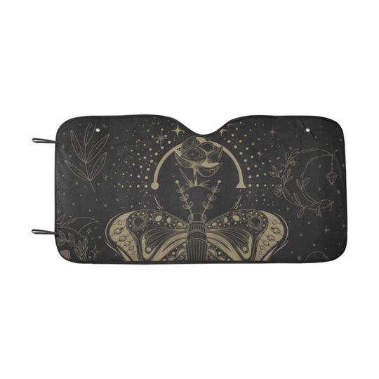 Witch Moth Moonphase Lotus Car sunshade for windshield