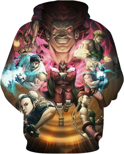 Street Fighter Hoodie Game Character HD 3D Printed Pullover