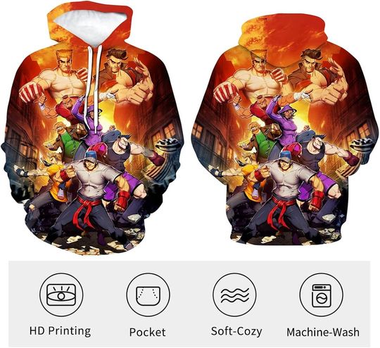 Street Fighter Hoodie Game Character 3D Printed Pullover