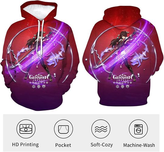 Japanese Anime Genshin Impact Hoodie  3D Printed Multicolor clothes