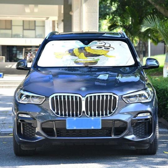 Honey Bee Cute Car Windshield Sun Shade Foldable Watercolor Auto Front Window Sunshade
