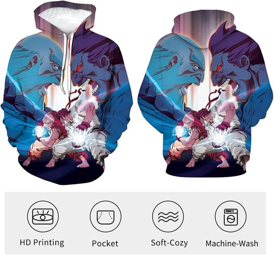 Street Fighter  Game Character HD 3D Printed Pullover