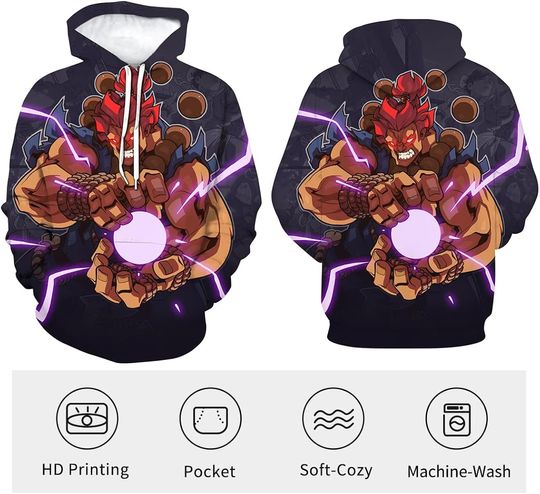 Street Fighter Hoodie Game Character HD 3D Printed Pullover