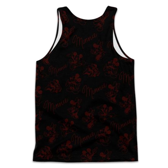 Minnie Mouse My Happy Place Black Patterns Disney Cartoon Graphic Summer Vacation Tanktop
