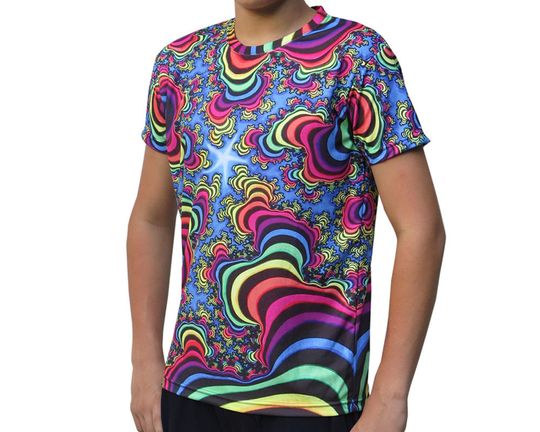 Psychedelic Rainbow Valley Fractal Trippy T shirt 3D