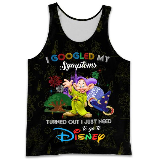 Dopey Dwarf Google Funny Quote Black Disney 3D Tank Top