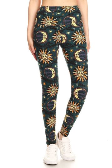 Celestial Sun & Moon Space Buttery Soft Leggings