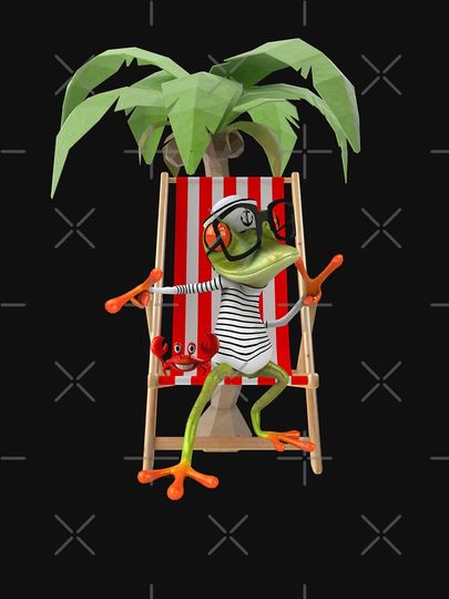 Frog At The Beach  Racerback Tank Top