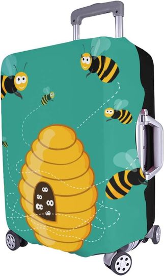 Cute Busy Bees Flying Around A Bee Hive Flat Illus Pattern