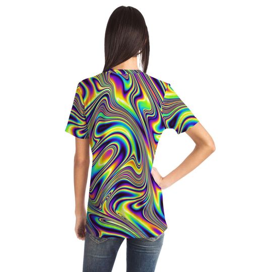 Liquid Paint Swirls Waves Psychedelic Festival Edm  3D T-shirt